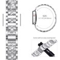 thumbnail image 3 of Correa plateada brillante compatible con Apple Watch de 42 mm, 44 mm, 45 mm y 49 mm, adecuada para iWatch Series 8/7/6/5/4/3/2/1/SE (2022/2020), correa de repuesto para pulsera de cristal brillante p, 3 of 5