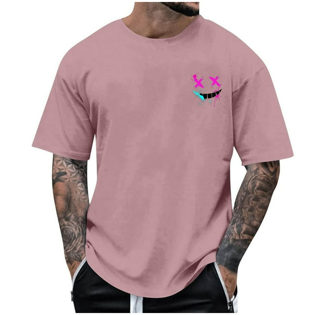 T-shirts à Col Rond pour Hommes, Hauts d'Été Décontractés, Séchage Rapide, Polyester, Manches Courtes, Coupe 3D