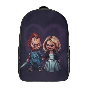 Horror Movie School Backpack Shoulder Bag 17 Inch Casual Daypack Student Bookbag Lightweight Laptop Backpacks