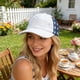thumbnail image 1 of Americans Flag Baseball Cap Embroidered Distressed Ponytail Hat For Women Adjustable Mesh Back Outdoor White, 1 of 6