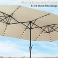 thumbnail image 6 of Autlaycil 15' Market Patio Umbrella and Matching Base with Crank System and 48 Solar Powered LED Lights for Outdoor, Market, Beach, Garden, Yard, Party, Khaki, 6 of 6
