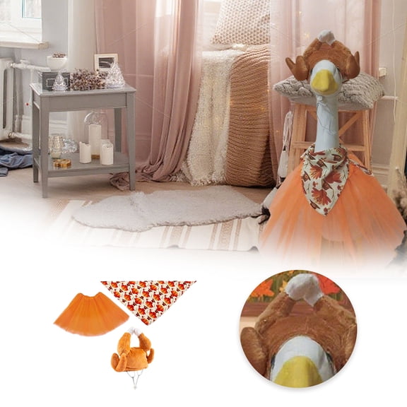Holiday Porch Gooses Outfits for Turkey Geese Thanksgiving Day Attire Indoor Outdoor Porch Clothes for