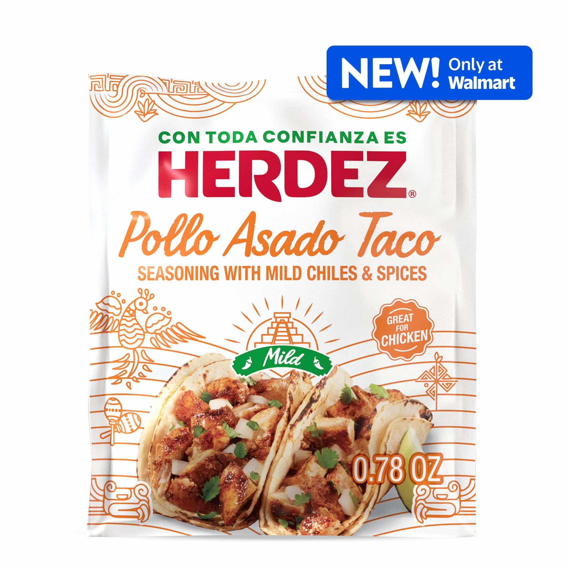 (2 pack) HERDEZ Pollo Asado Taco Seasoning Mild, Taco Seasoning with Mild Chiles & Spices, 0.78oz Packet