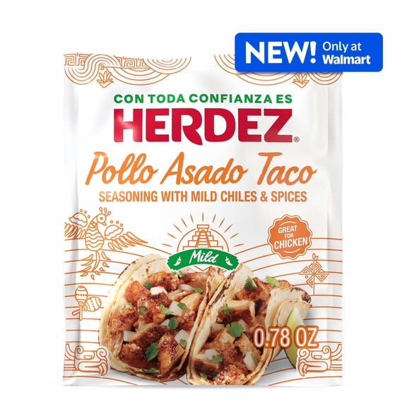 HERDEZ Pollo Asado Taco Seasoning Mild, Taco Seasoning with Mild Chiles & Spices, 0.78oz Packet