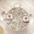 thumbnail image 4 of Ambesonne Floral Fitted Round Tablecloth, Weathered Look Roses Pattern, 45"- 56" Diameter, Off White and Pale Rose, 4 of 5