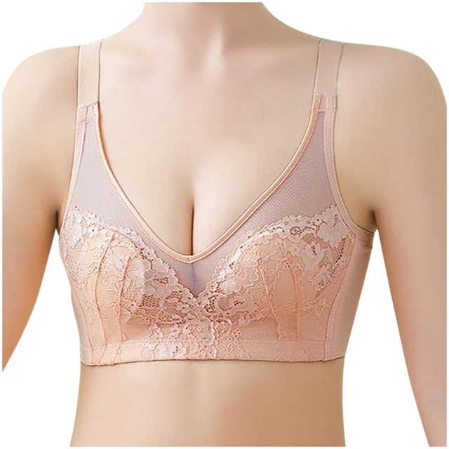 Timegard Womens Bras No Underwire Full Support Adjustable Strap Flower Lace Comfortable Everyday Bra