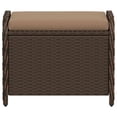 thumbnail image 2 of vidaXL Garden Stool with Cushion Brown 58x46x46 cm Poly Rattan, 2 of 5