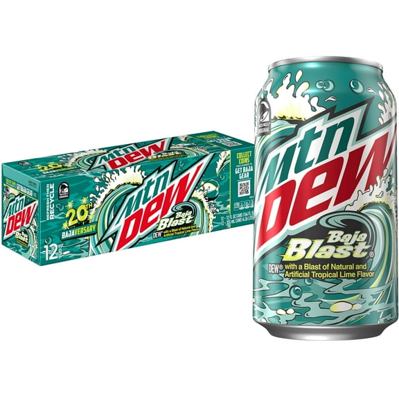 Mountain Dew Baja Blast Cans, 12 Oz Cans, 12 Count Packaging May Vary