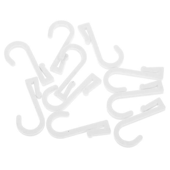 NICEXMAS 10Pcs For Wire Shelving Plastic Flat Rack Hook White Simple Design For Kitchen Use
