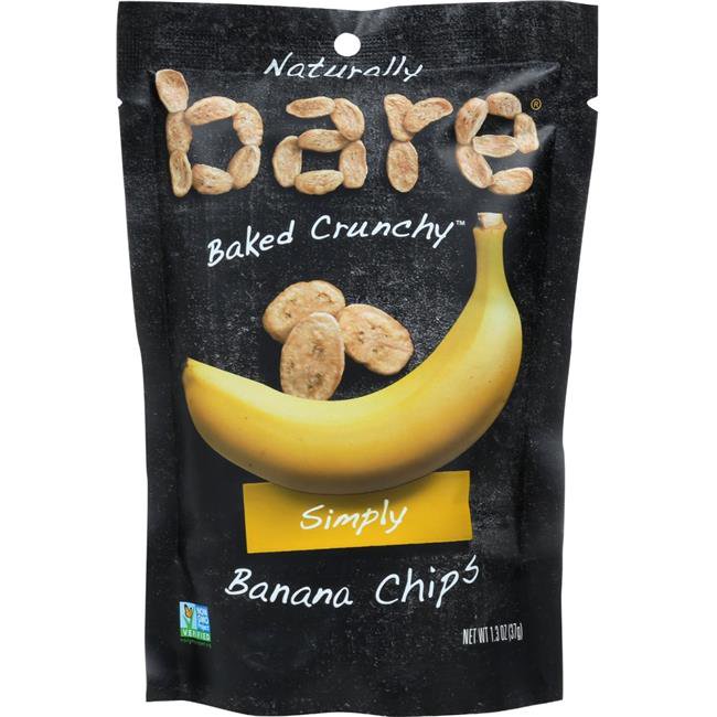 bare Baked Crunchy Banana Chips Snack Pack, Simply, 1.3 oz Bags, 6