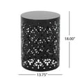 thumbnail image 5 of Benjara Kemo Outdoor End Table- Round 14 Inch- Cutout Design- Black Iron Frame, 5 of 5
