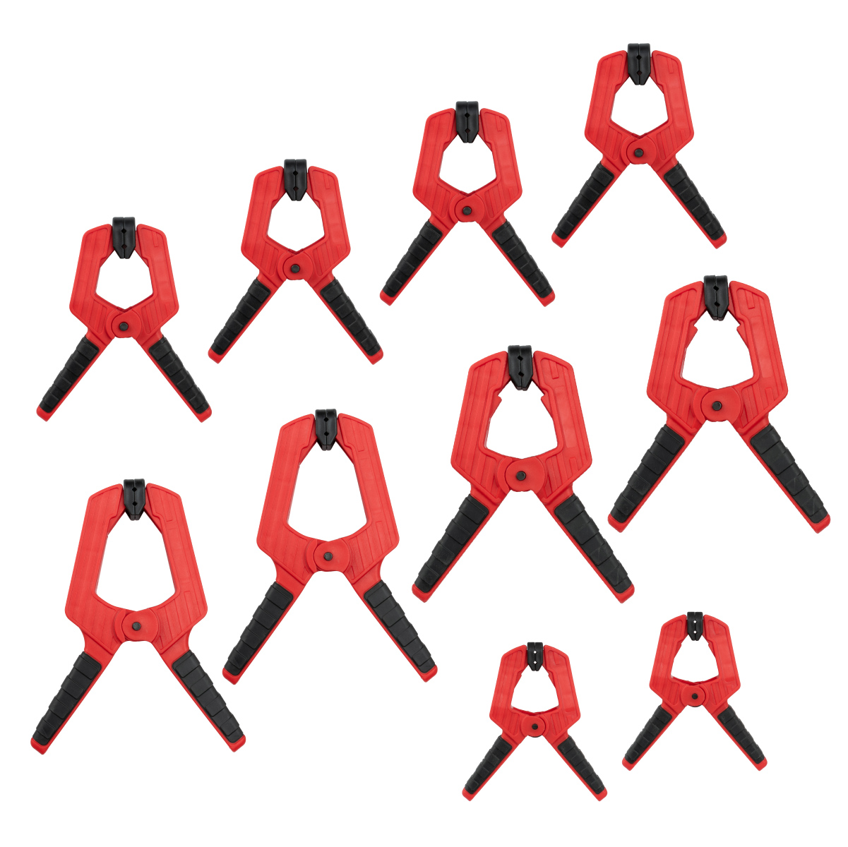 POWERTEC 10PK Heavy Duty Spring Clamps Assorted Sizes Set (4 in Spring