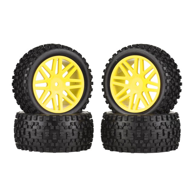 Labymos 4 PCS 85mm Wheel Rim and Rubber Tire for 1:10 Scale RC Car DIY