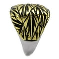thumbnail image 4 of Luxe Jewelry Designs Men's Two Tone Gold IP Stainless Steel Ring with Black Jet Epoxy - Size 12, 4 of 4