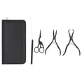 thumbnail image 2 of Microlinks Hair Extensions Kit, Wire Loop Beading Hook Needle Hair Extension Tools 5pcs Hair Extension Pliers with Storage Bag Small Scissors for Salon Black,Gold,Multicolor, 2 of 7