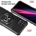 thumbnail image 5 of For T-Mobile Revvl 6 PRO 5G Dropproof Shockproof Kickstand Ring Stand Phone Case Cover With Tempered Glass Screen Protector - Black, 5 of 5