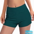 thumbnail image 2 of HCNTES Women's 3" High Waisted Swim Board Shorts UPF50+ Quick Dry Swimsuit Bikini Bottoms with Liner(Green,XXL), 2 of 6