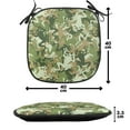 thumbnail image 4 of Animal Chair Seating Cushion Set of 12, Skull Camouflage Design Various Frog Pattern Different Tones Art Print, Seat Pads for Office with Anti-slip Backing, 16"x16", Sage Pine Green, by Ambesonne, 4 of 7
