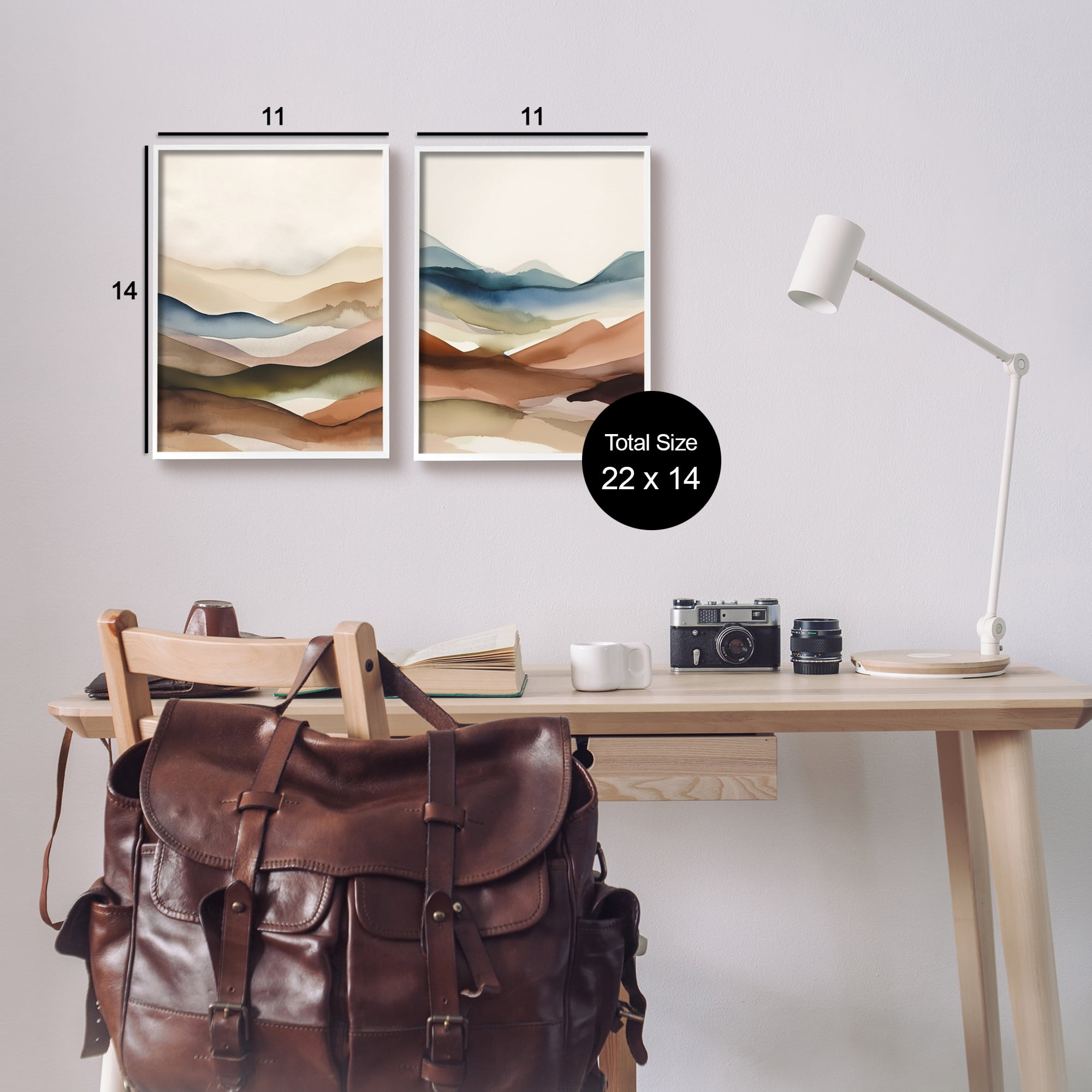 Stupell Industries Abstract Desert Dunes Landscape Painting White Framed Art Print Wall Art, 11 x 14