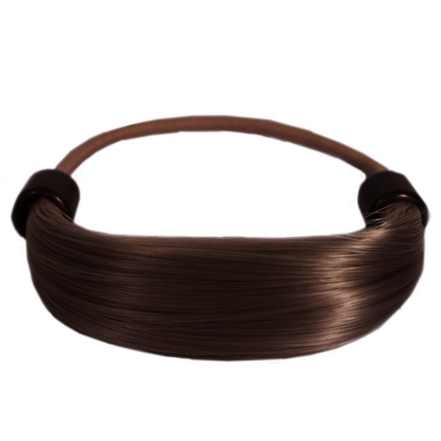 Mia Beauty Tonytail Ponytail Wrap peluca sintética pelo en banda de goma elástica para cabello elegante aspecto envuelto mujeres adolescentes niñas bailarinas - color marrón medio