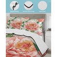 thumbnail image 4 of Pink Peony Blossom Full Size Down Alternative Comforter, Lightweight Comforter Quilt Bedding Set with Pillow Shams Spring Botanical Floral Watercolor All Seasons Bed Comforter Duvet Insert 78"x90", 4 of 7