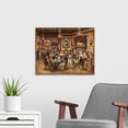 thumbnail image 3 of Cuadro decorativo lienzo panorámico óleo saloon viejo oeste vaqueros jugando poker bar música western trofeos de ciervos obra vintage rústica para sala bar oficina cabaña, 3 of 7