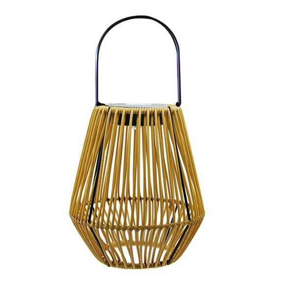 ICQOVD Outdoor Solar Courtyard Lights Rattan Woven Lanterns Retro Hanging Lights Balcony Decoration and Small Night Lights