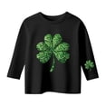 thumbnail image 3 of WOYY St. Patrick's Day T-Shirt for Girls Clover Print 3/4 Sleeve T Shirt Tee, Sizes 3-4T, 3 of 3