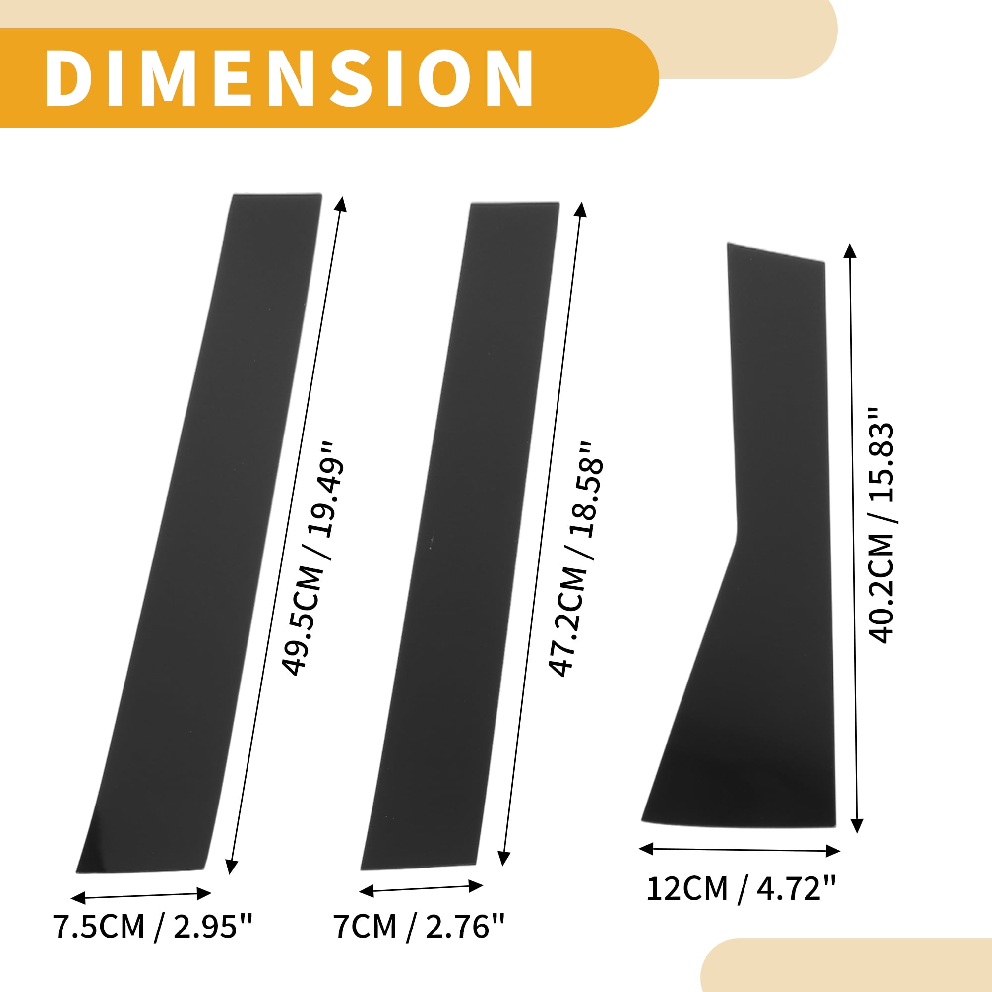 Unique Bargains 6Pcs Window Trim For Subaru Forester 2019-2023 Black