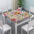 thumbnail image 3 of Pioneer Flower Floral Print Pattern Square Fitted Tablecloth with Elastic Edge,Square Table Cover,Washable Elastic Table Cover for Home Kitchen Party Decor 36"x36", 3 of 6
