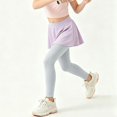 thumbnail image 6 of CPNG Girls Skirted Leggings Stretchy Athletic Workout Dance Tennis Yoga Leggings with Ruffle Skirt Daily Tights for Girls, 6 of 7