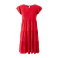 thumbnail image 3 of Lucakuins Mujeres Casual Plisado Vestido Corto, Adultos Primavera Color Sólido Cuello Redondo Manga Corta Mini Vestido Lucakuins moda, 3 of 9
