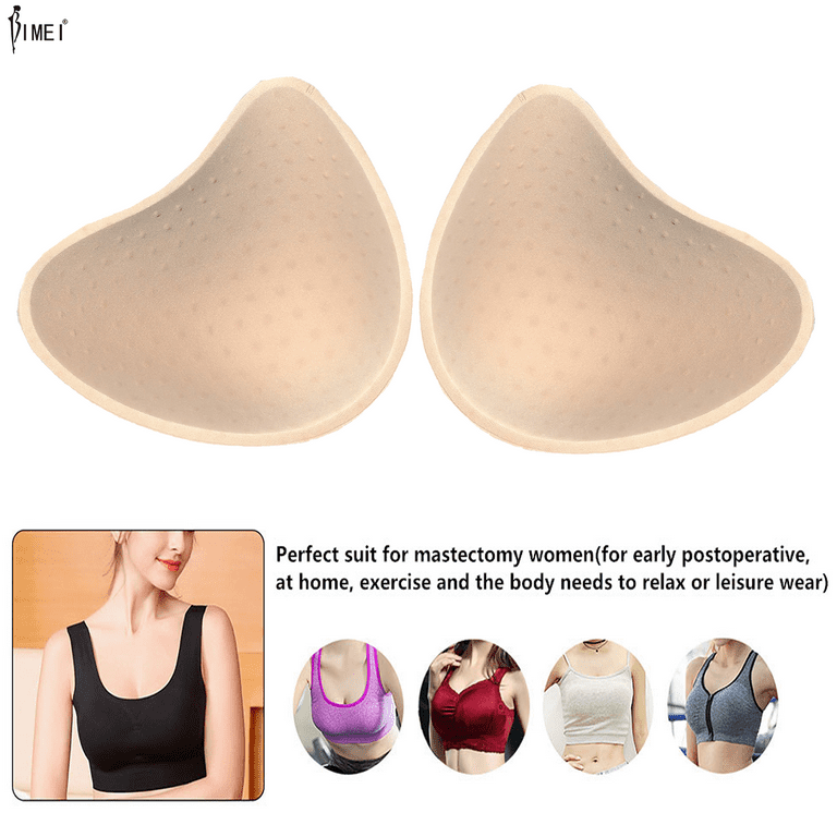 BIMEI Cotton Breast Forms Breast Prosthesis Mastectomy Bra Insert Pads  Light-weight Ventilation Sponge Boobs for Women Mastectomy Breast Cancer  Support #3,Holey Spiral,1 Piece,Left,S 