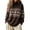 Coffee #038, variant on Fair Isle Sweater Women Crewneck Vintage Pullover Cable Knit Top, XL