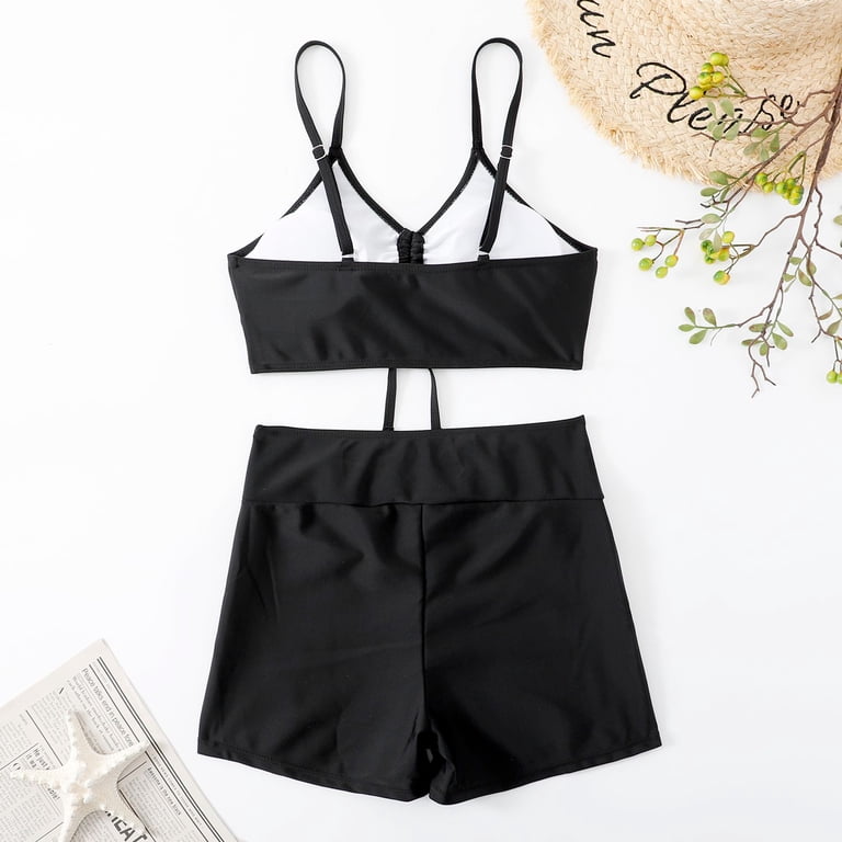 Swsmclt Women's Bathing Suit Beach V Neck Padded Mid Rise Sexy Bikini 2 Piece Summer Shorts Floral Swimsuit Black 8, Size: 7-10g Swsmclt Women's Bathing Suit Beach V Neck Padded Mid Rise Sexy Bikini 2 Piece Summer Shorts Floral Swimsuit Black 8, Size: 7-10g