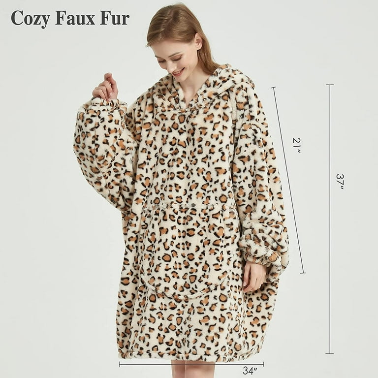 Cheetah print blanket hoodie hot sale