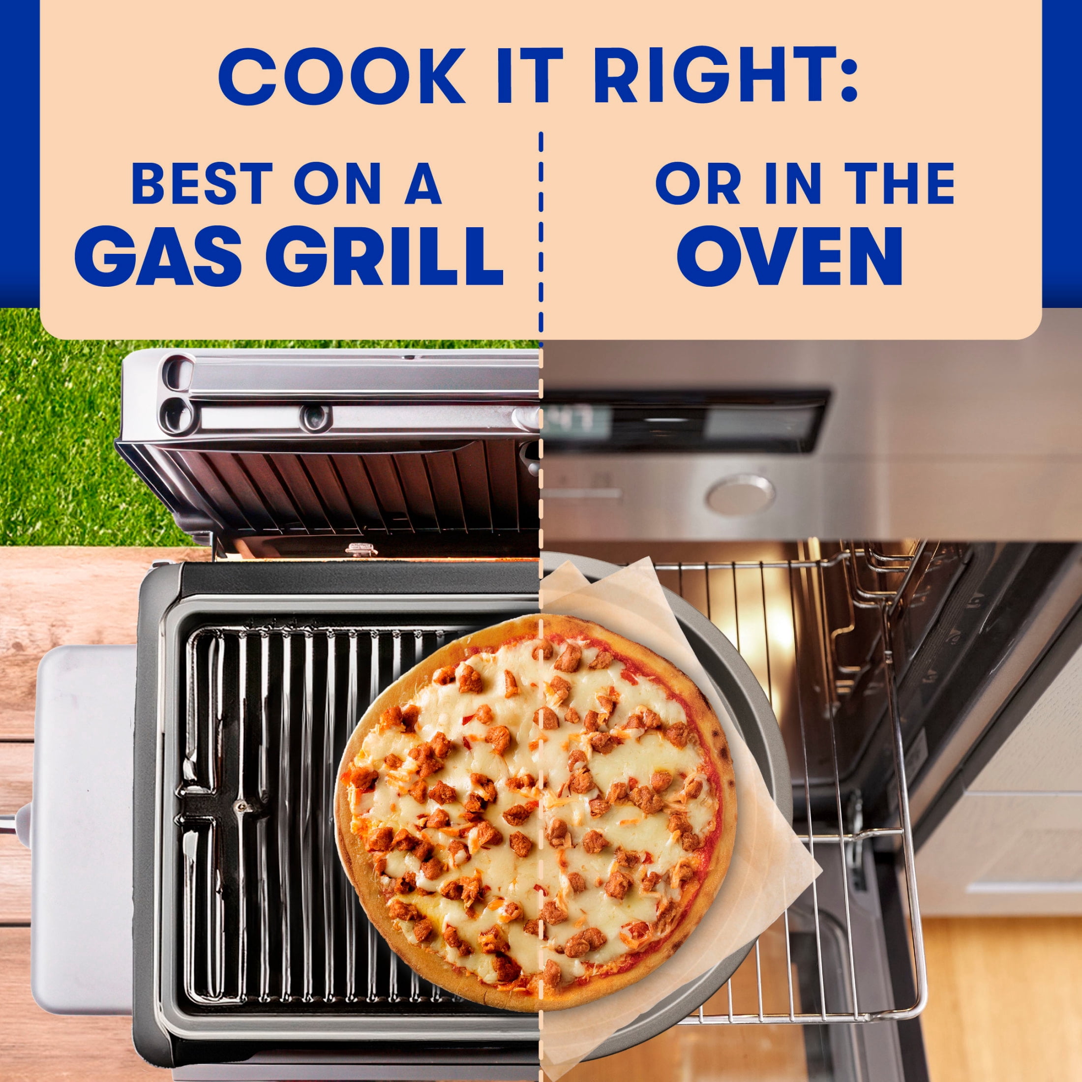 Jack's Frozen Meat Pizza, Sausage and Cheese, Original Thin Crust Pizza for Grilling, 14.9 oz (Frozen)