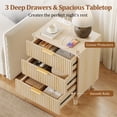 thumbnail image 7 of Aufeile Nightstand with Charging Station, 3 Drawer Nightstand for Bedroom, Fluted Bedside Table with USB Ports, Modern Wood Bedroom Side Table with Drawers, Natural, 7 of 7