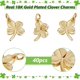 thumbnail image 2 of Caja de 40 dijes de trébol chapados en oro de 18 quilates, de metal, con forma de trébol de cuatro hojas, para hacer joyas, pendientes, pulseras y manualidades., 2 of 6