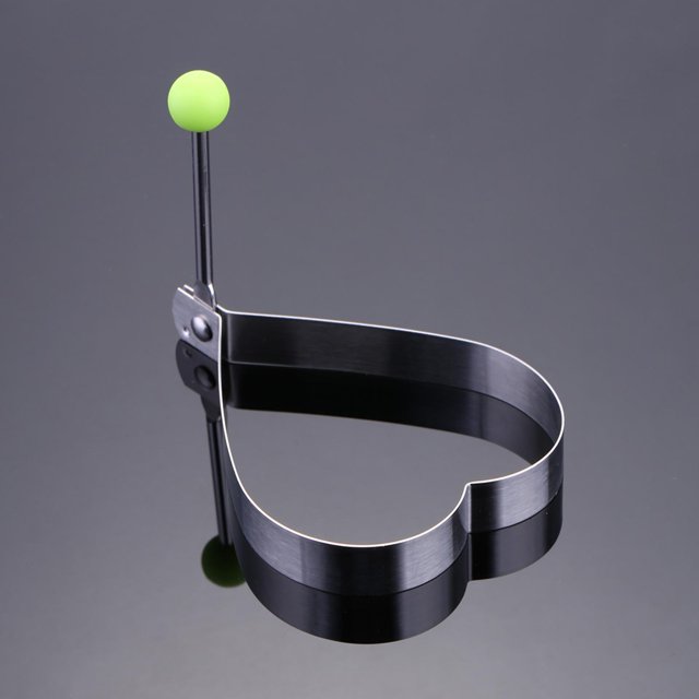 Handle Design Easy to Clean Heart Fried Egg Rings, Heart Stainless Steel Fried Egg , Easy to Control for Home Restaurant Kitchen Making Pancakes