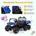 thumbnail image 2 of Costway 24V 2-Seater Ride on Dump Truck,4WD Kids Ride on Car with Electric Dump Bed Navy Blue, 2 of 10