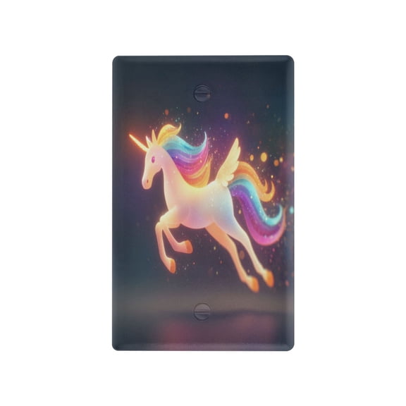 Light Switch Cover Switch Plate Outlet Cover Plug Cover for Electrical Unused Outlet Cover Glowing Flying Unicorn