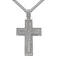 thumbnail image 4 of ORENTINI 3.5mm 925 Sterling Silver Plated Stainless Steel Cuban Link Chain with CZ Iced Out 3" Cross Pendant for Men, Woman. 28 In Length Lobster Clasp, 4 of 7