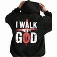 thumbnail image 4 of I Walk With God Hoodie – 2-Sided Christian Pullover – Faith-Based Streetwear Fleece Hoodie – Unisex Casual Gift for Men & Women, 4 of 6
