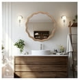 thumbnail image 4 of 23.62" Wavy Wall Mirror, Round Scalloped Decorative Mirror - Farmhouse Wood Framed Circle Mirror for Bathroom, Living Room, Nursery, 4 of 9