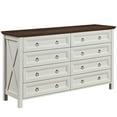 thumbnail image 2 of HIUU Farmhouse 8 Drawers Dresser,54 Inch Wide Rustic Wood Dressers & Chest of Drawers for Living Room, Bedroom, Hallway, Closet, Office, Antique White, 2 of 8