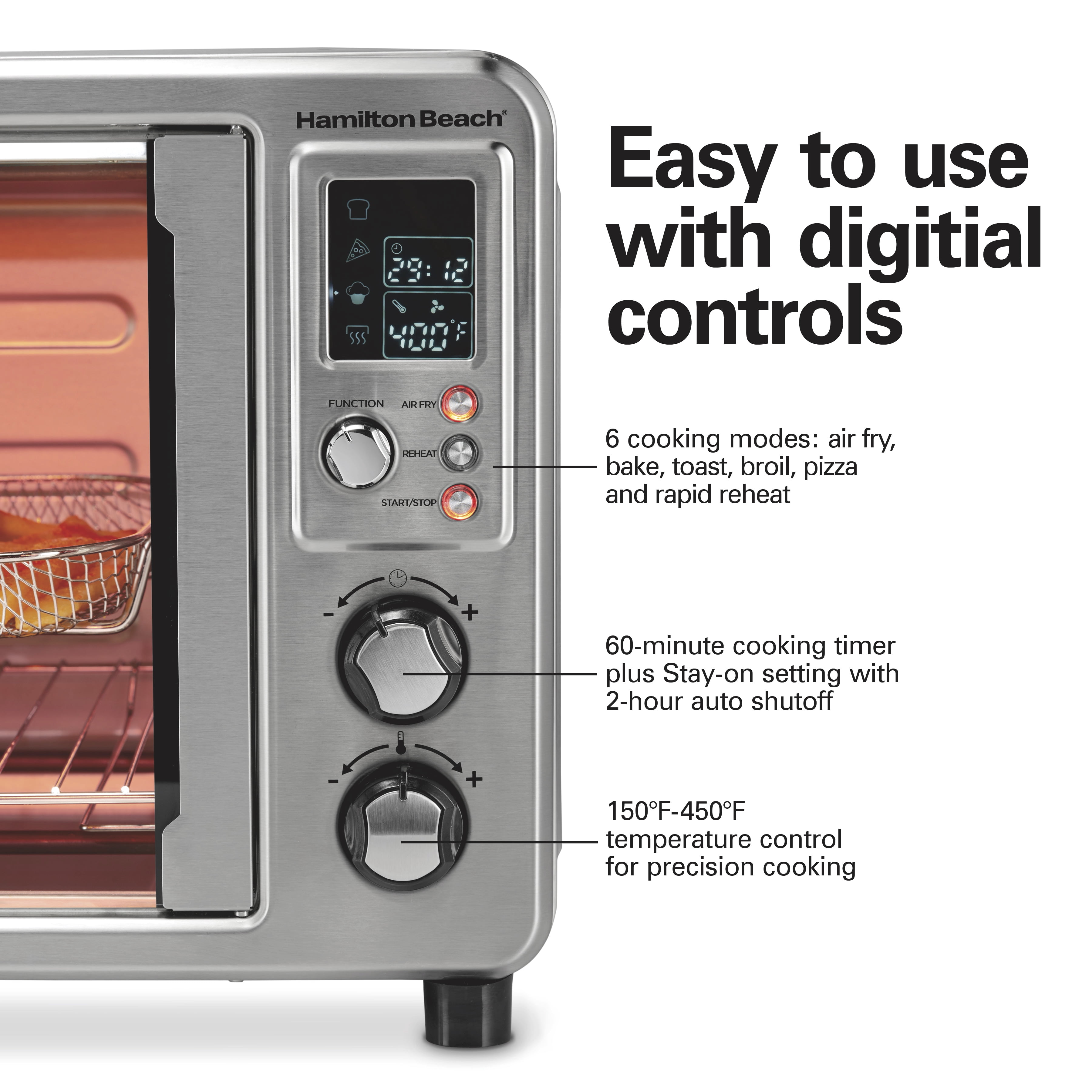 Hamilton Beach Sure-Crisp® 6-in-1 XL Digital Air Fryer Oven with French Doors, 6-Slice Capacity, 31191J