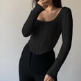 thumbnail image 3 of GigrtiJin 2pc Women Plus Size 3/4 Sleeve Shirt Casual Cotton Linen V-Neck Side Slit Top Fashion Loose Solid Color Blouse, 3 of 7