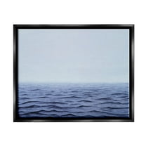 Stupell Industries Vast Ocean Horizon Soothing Blue Water Waves Photograph Jet Black Floating Framed Canvas Print Wall Art, Design by Michael Willett
