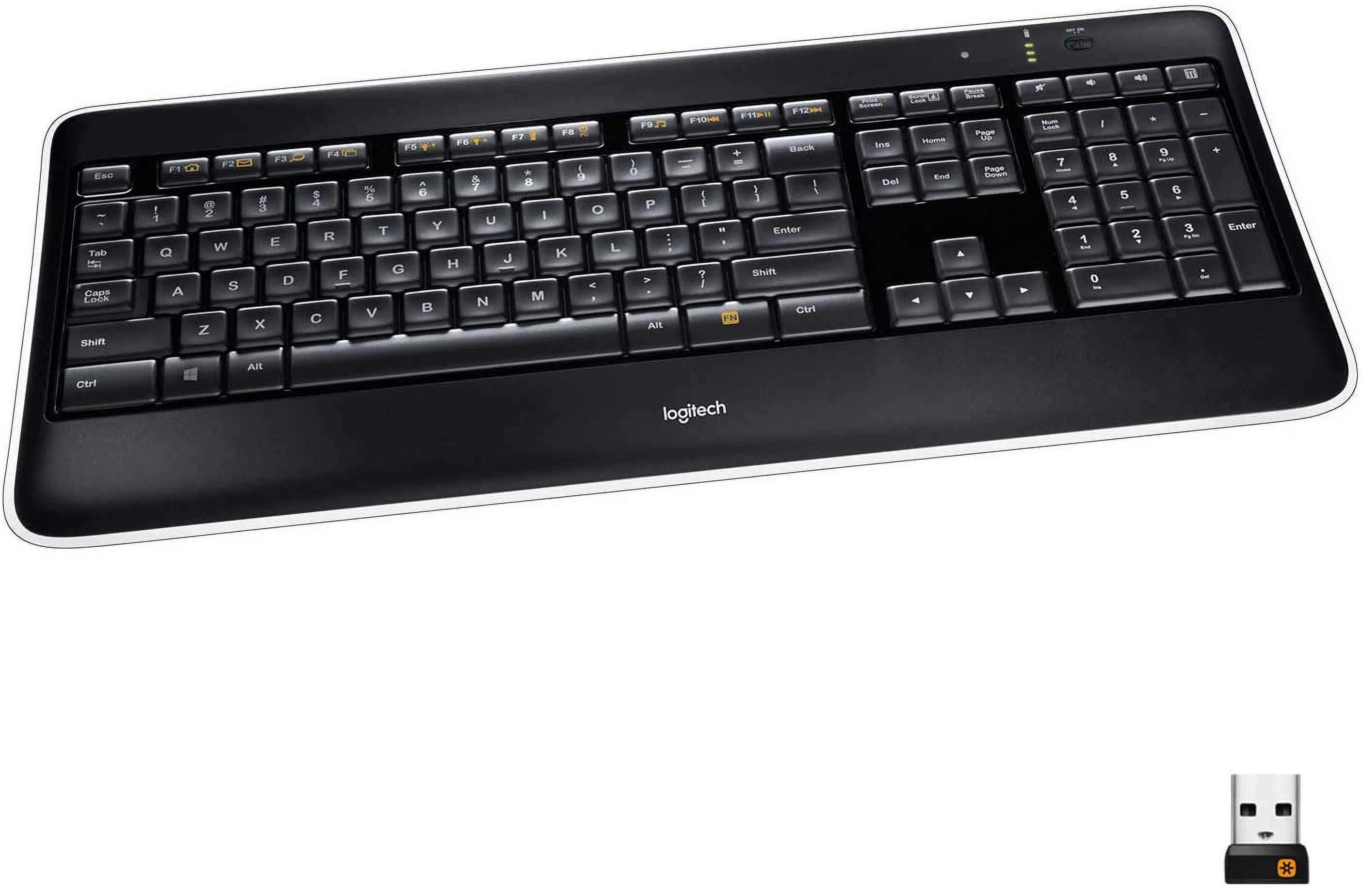 Restored Logitech Wireless Illuminated Keyboard K800 (Refurbished) - image 2 of 9